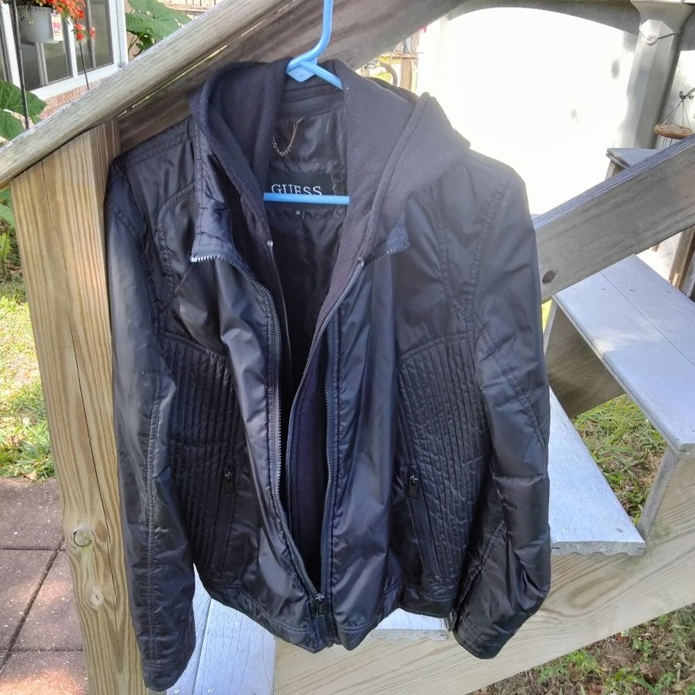 GUESS Men's Black Quilted Jacket